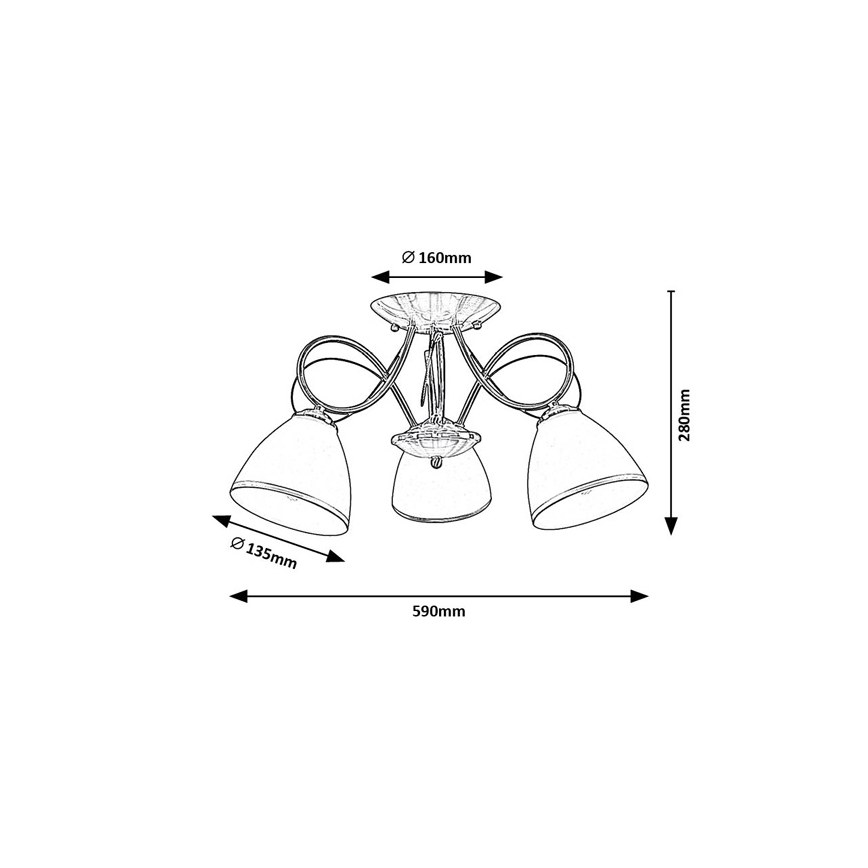Brilagi - Plafonnier FRED 3xE27/60W/230V Ø 59 cm bronze