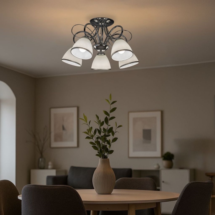 Brilagi - Plafonnier FRED 5xE27/60W/230V Ø59 cm chrome brillant