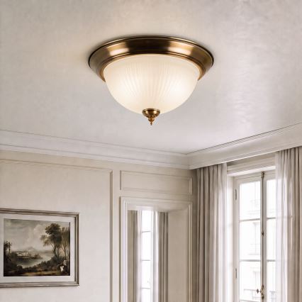 BRILAGI - Plafonnier FRESCO 2xE27/40W/230V diam. 28 cm laiton