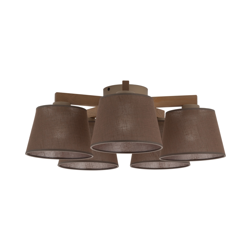 Brilagi - Plafonnier LATTE SABIA 5xE27/15W/230V pin/marron