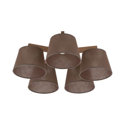 Brilagi - Plafonnier LATTE SABIA 5xE27/15W/230V pin/marron