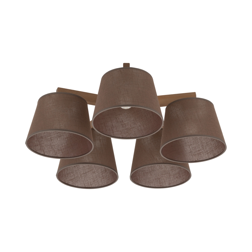 Brilagi - Plafonnier LATTE SABIA 5xE27/15W/230V pin/marron