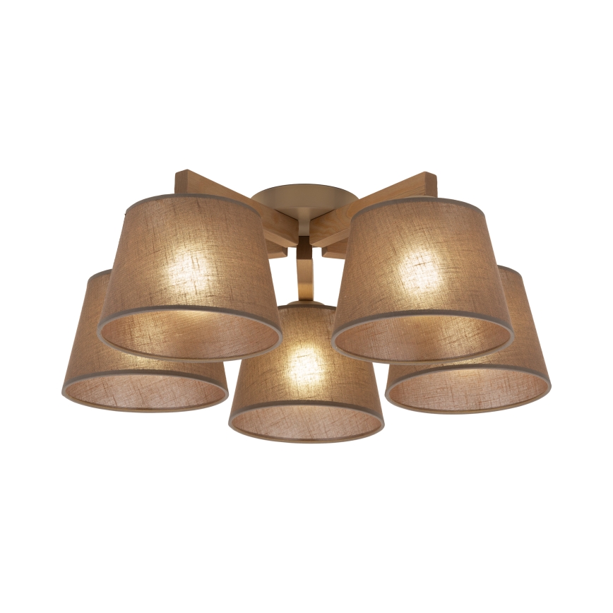 Brilagi - Plafonnier LATTE SABIA 5xE27/60W/230V pin/marron