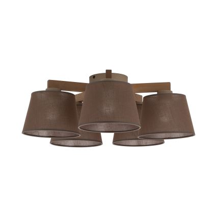 Brilagi - Plafonnier LATTE SABIA 5xE27/60W/230V pin/marron