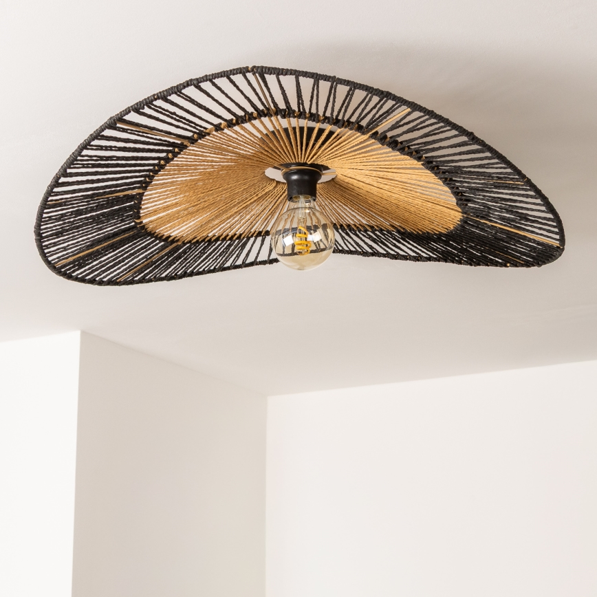 Brilagi - Plafonnier LED à montage en surface CERIA BOHO 1xE27/40W/230V Ø 80 cm noir/marron