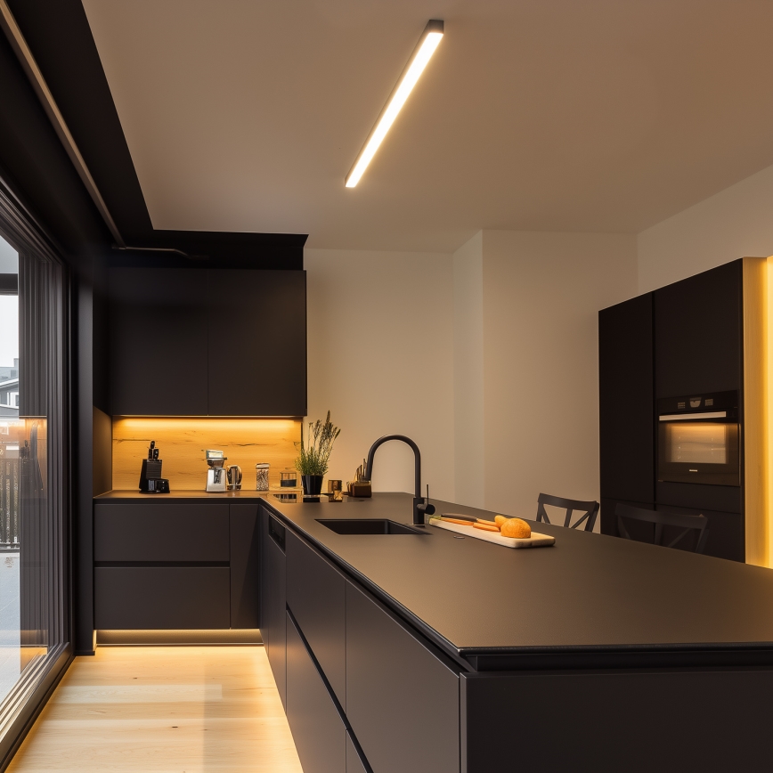 Brilagi - Plafonnier LED en saillie FULLDAY LED/20/30/40W/230V 2700/4000/6000K 120 cm noir