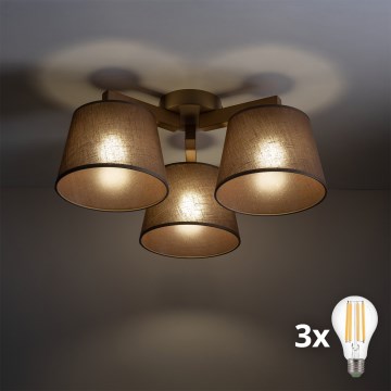 BRILAGI - Plafonnier LED à montage en surface LATTE SABIA 3xE27/15W/230V pin/marron