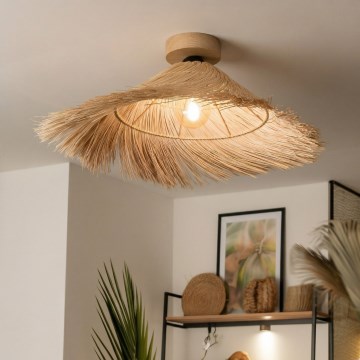 Brilagi - Plafonnier LED affleurant CERIA BOHO 1xE27/40W/230V Ø 70 cm rotin/chêne