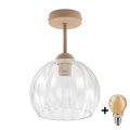 BRILAGI - Plafonnier LED affleurant RETRO GLASS 1xE27/60W/230V Ø 25 cm beige/transparent