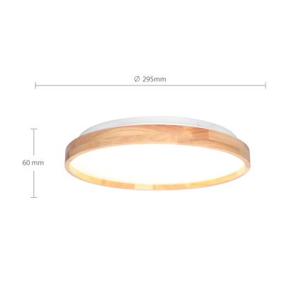 Brilagi - Plafonnier LED ALSON LED/24W/230V Ø 29,5 cm chêne