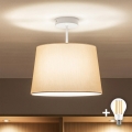 Brilagi - Plafonnier LED apparent CERIA 1xE27/60W/230V Ø 30 cm blanc/beige