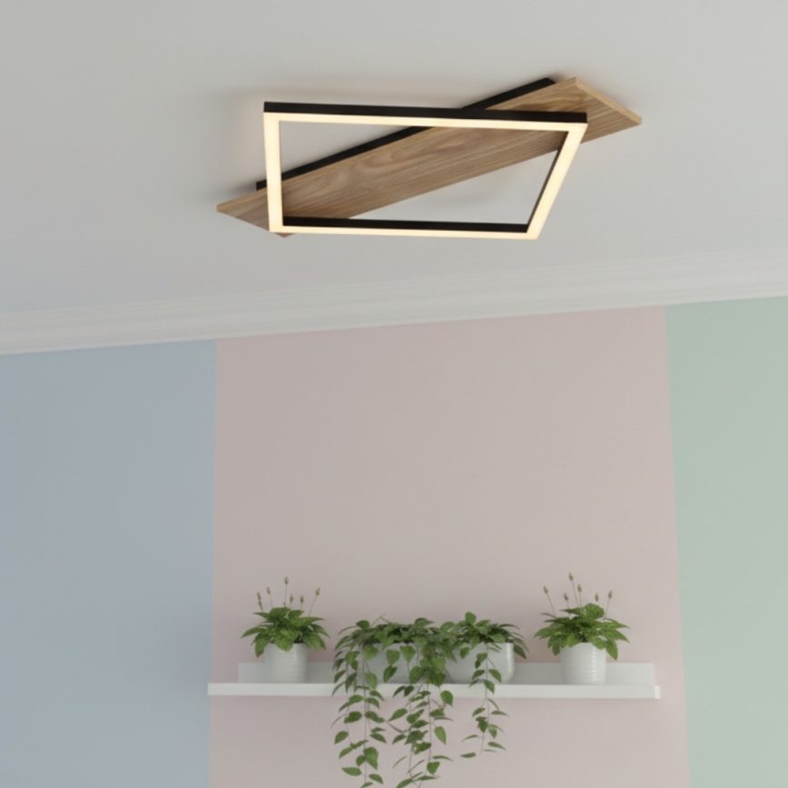 Brilagi - plafonnier LED dimmable VELVET SQUARE LED/24W/230V 43x43 cm 3000/4000/6500K + télécommande gris