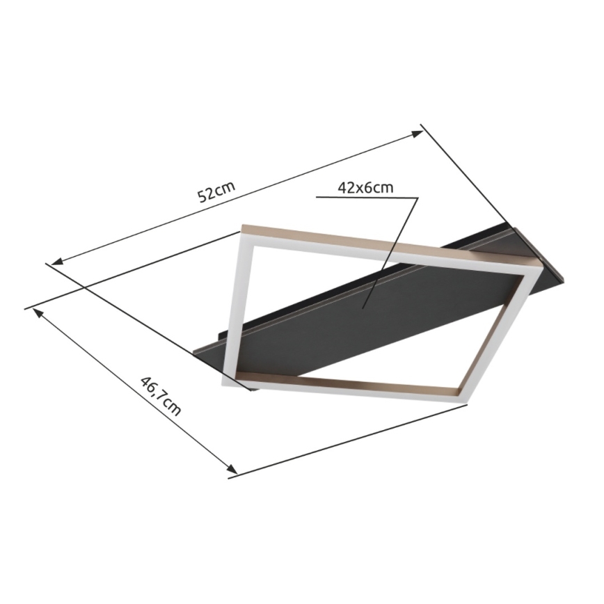 Brilagi - plafonnier LED dimmable VELVET SQUARE LED/24W/230V 43x43 cm 3000/4000/6500K + télécommande gris