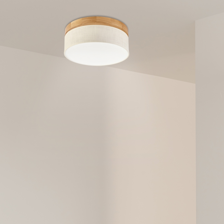 Brilagi - Plafonnier LED BELLADONNA LED/20W/230V diam. 30 cm crème/chêne