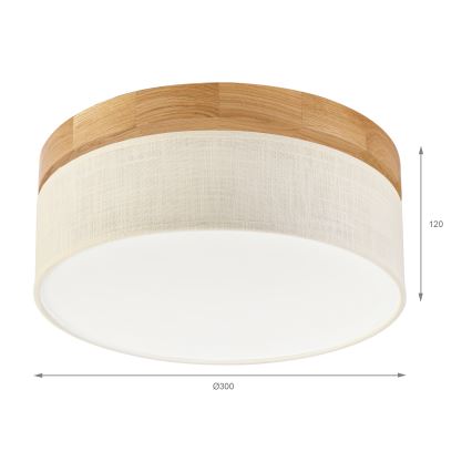 Brilagi - Plafonnier LED BELLADONNA LED/20W/230V diam. 30 cm crème/chêne