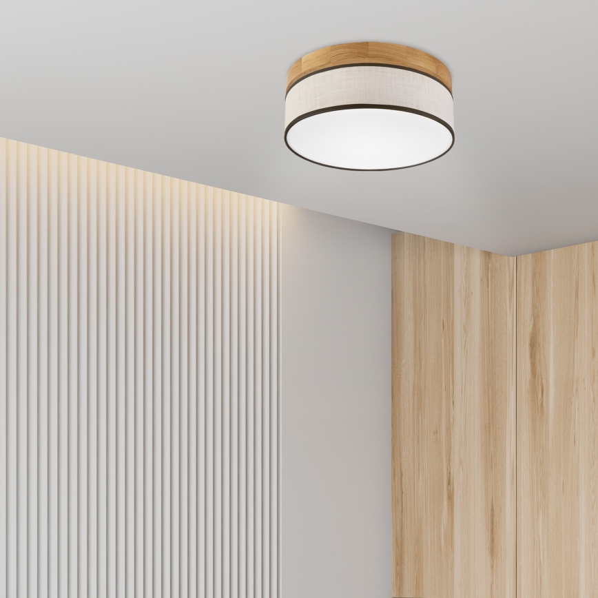 Brilagi - Plafonnier LED BELLADONNA LED/20W/230V Ø 30 cm crème/chêne