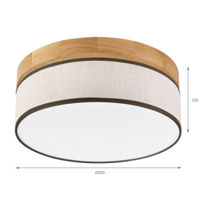 Brilagi - Plafonnier LED BELLADONNA LED/20W/230V Ø 30 cm crème/chêne
