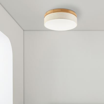 Brilagi - Plafonnier LED BELLADONNA LED/36W/230V diamètre 40 cm crème/chêne