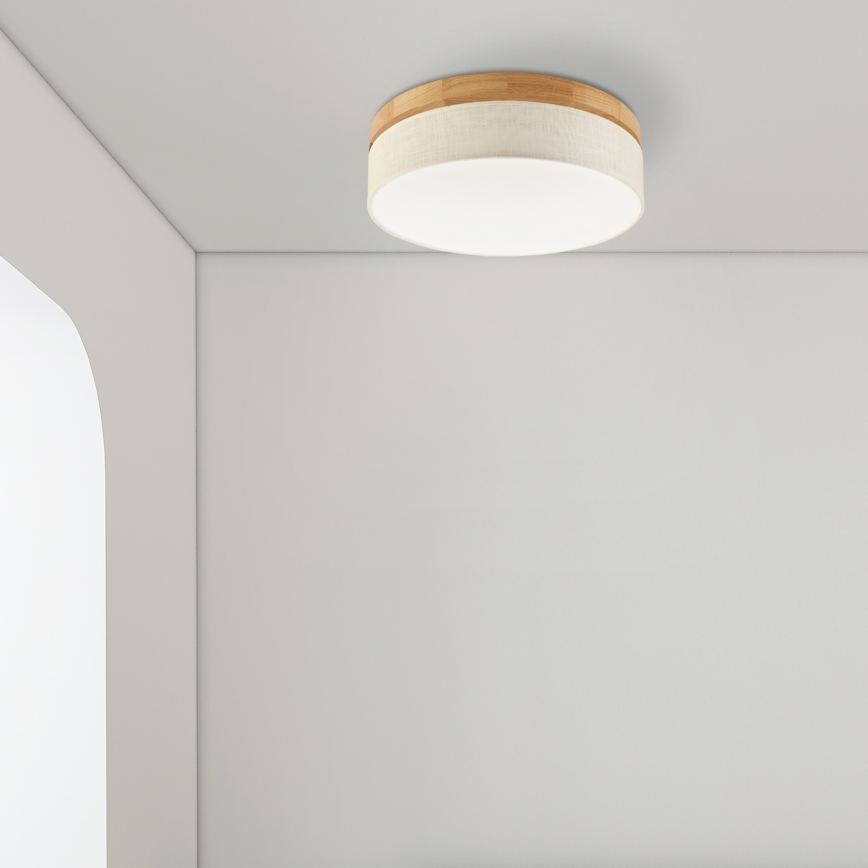 Brilagi - Plafonnier LED BELLADONNA LED/36W/230V diamètre 40 cm crème/chêne