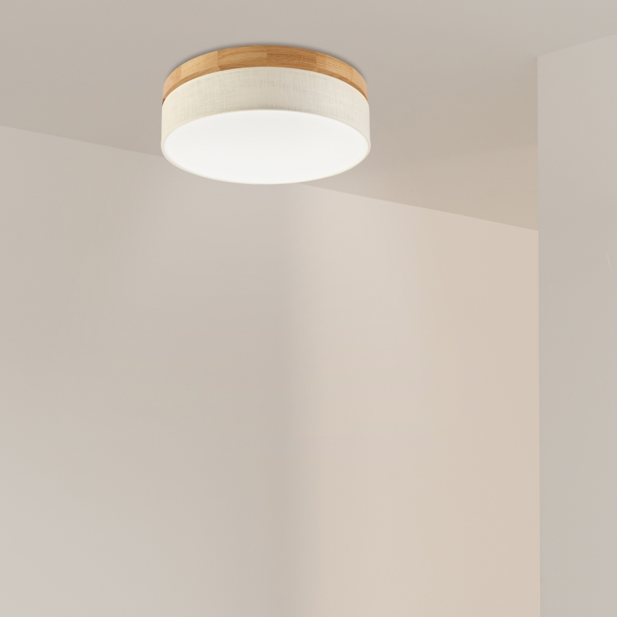 Brilagi - Plafonnier LED BELLADONNA LED/36W/230V diamètre 40 cm crème/chêne