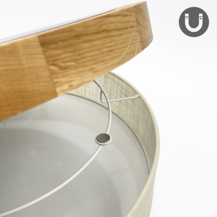 Brilagi - Plafonnier LED BELLADONNA LED/36W/230V diamètre 40 cm crème/chêne