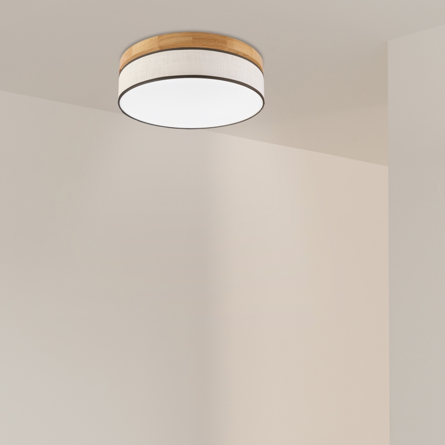 Brilagi - Plafonnier LED BELLADONNA LED/36W/230V diamètre 40 cm crème/chêne