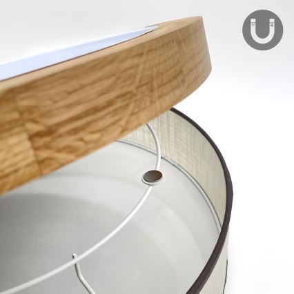 Brilagi - Plafonnier LED BELLADONNA LED/36W/230V diamètre 40 cm crème/chêne