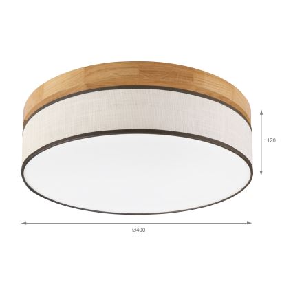 Brilagi - Plafonnier LED BELLADONNA LED/36W/230V diamètre 40 cm crème/chêne