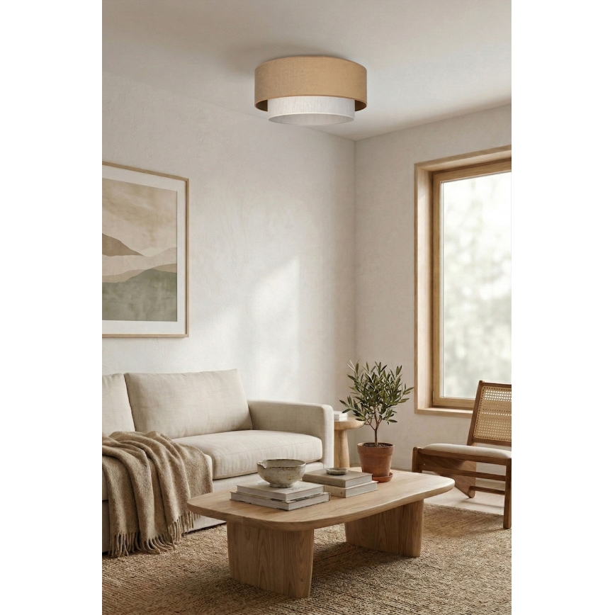Brilagi - Plafonnier LED BOHO ECO 1xE27/10W/230V Ø 40 cm beige/crème