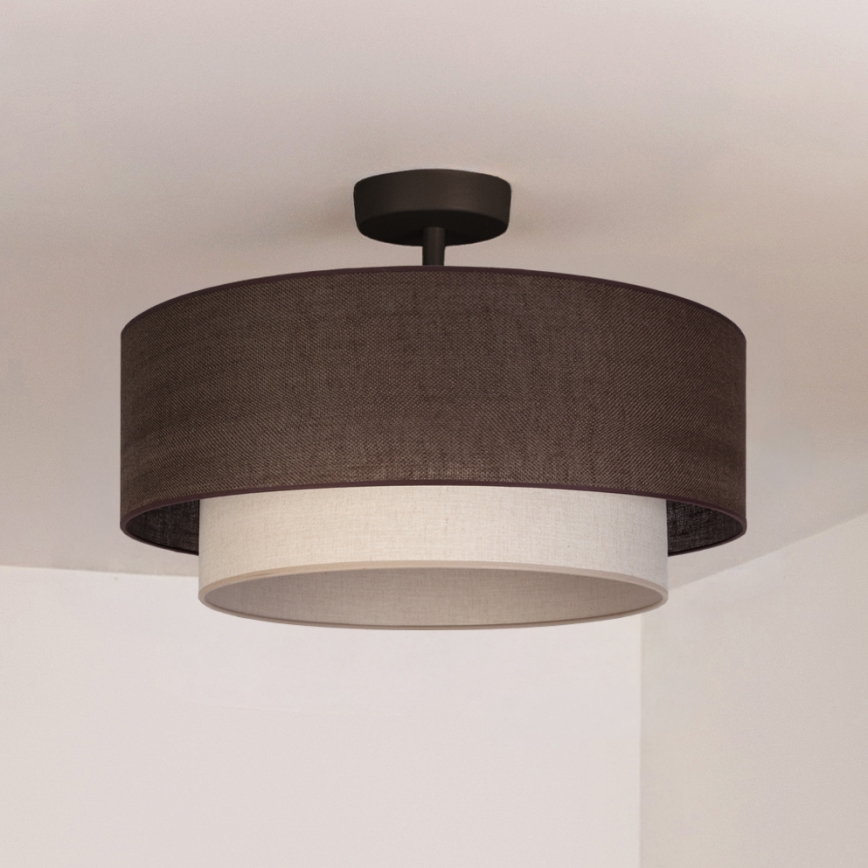 Brilagi - Plafonnier LED BOHO ECO 1xE27/10W/230V Ø 40 cm marron/crème