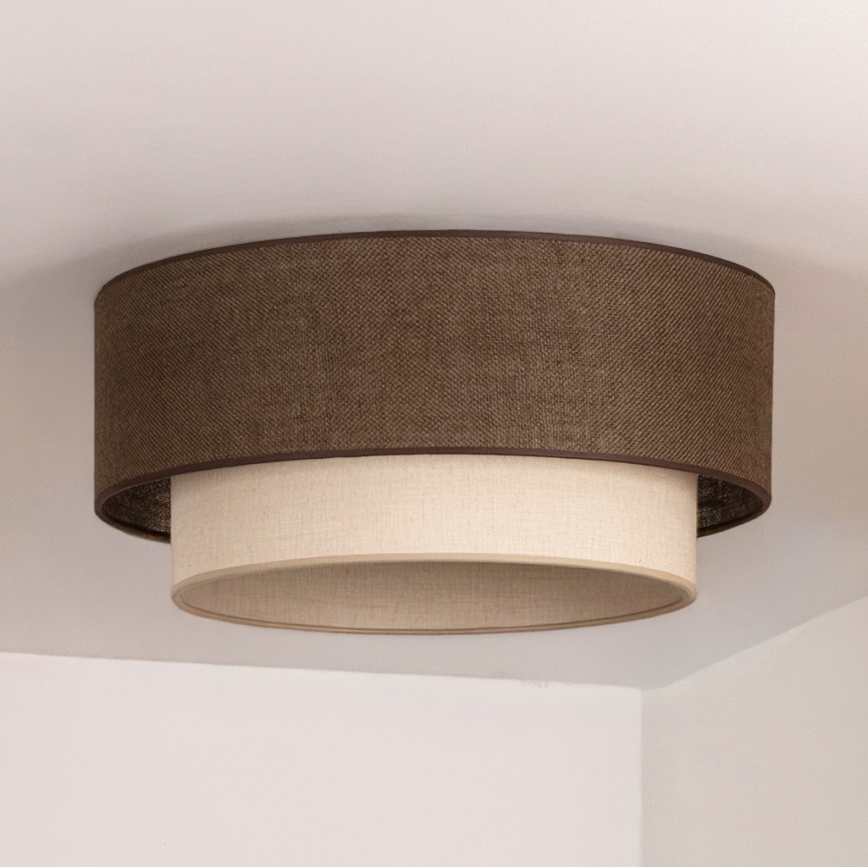 Brilagi - Plafonnier LED BOHO ECO 1xE27/10W/230V Ø 40 cm marron/crème