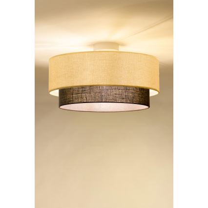 Brilagi - Plafonnier LED BOHO STYLE 1xE27/15W/230V Ø 40 cm crème/marron