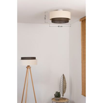 Brilagi - Plafonnier LED BOHO STYLE 1xE27/15W/230V Ø 40 cm crème/marron