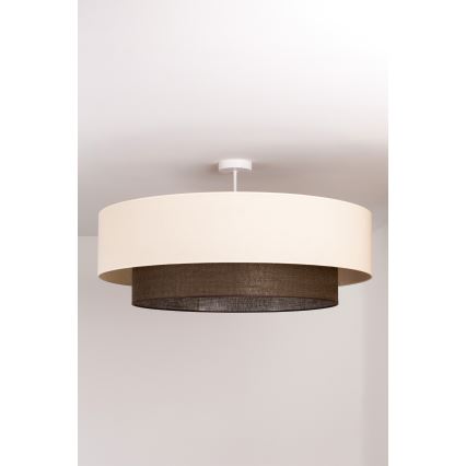 Brilagi - Plafonnier LED BOHO STYLE 3xE27/15W/230V Ø 80 cm crème/marron