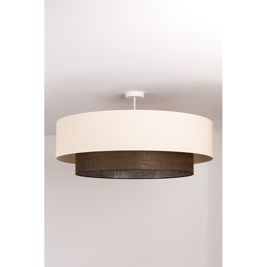 Brilagi - Plafonnier LED BOHO STYLE 3xE27/15W/230V Ø 80 cm crème/marron