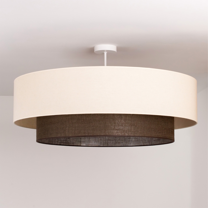 Brilagi - Plafonnier LED BOHO STYLE 3xE27/15W/230V Ø 80 cm crème/marron
