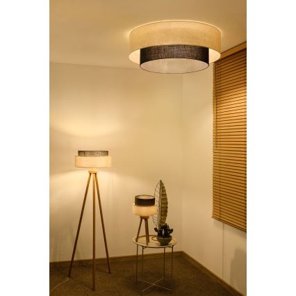 Brilagi - Plafonnier LED BOHO STYLE 3xE27/15W/230V ø 80 cm crème/marron