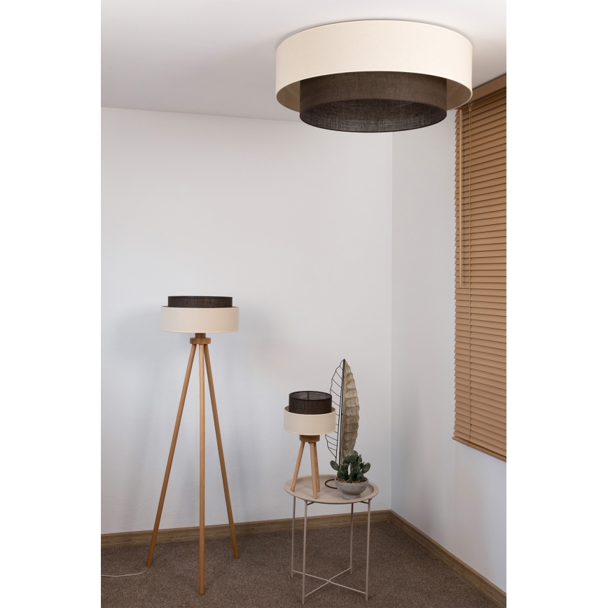 Brilagi - Plafonnier LED BOHO STYLE 3xE27/15W/230V ø 80 cm crème/marron