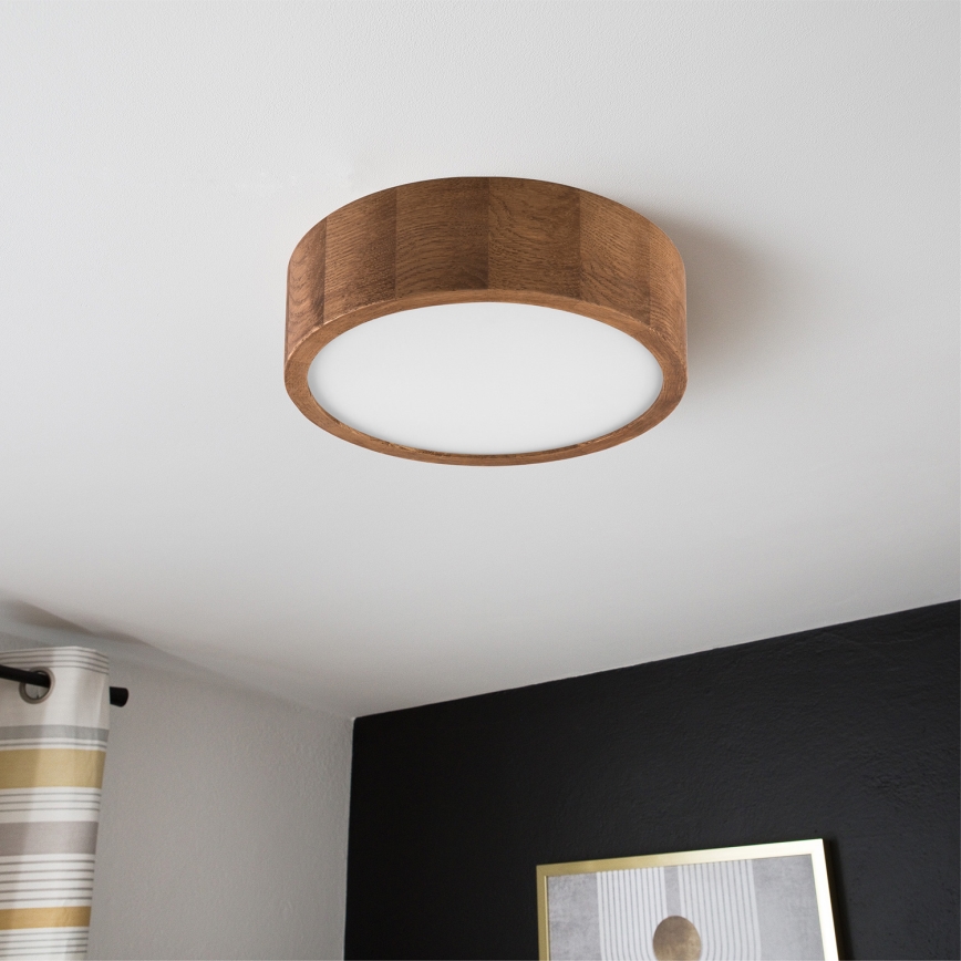 Brilagi - Plafonnier LED CARVALHO 1xE27/15W/230V chêne/cerisier Ø 27 cm