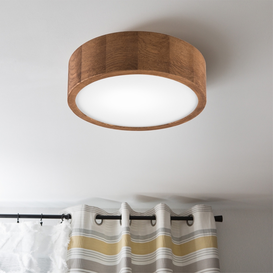 Brilagi - Plafonnier LED CARVALHO 1xE27/15W/230V chêne/cerisier Ø 27 cm