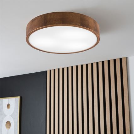 Brilagi - Plafonnier LED CARVALHO 3xE27/15W/230V chêne/cerisier Ø 47 cm