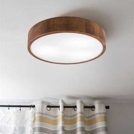 Brilagi - Plafonnier LED CARVALHO 3xE27/15W/230V chêne/cerisier Ø 47 cm