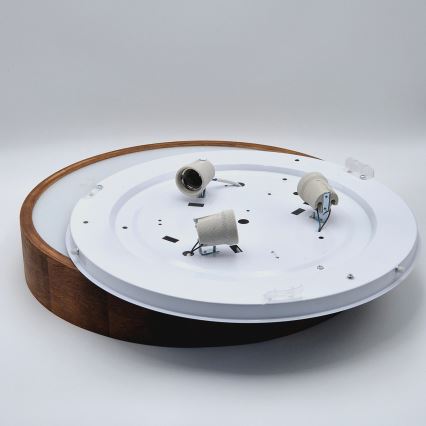Brilagi - Plafonnier LED CARVALHO 3xE27/15W/230V chêne/cerisier Ø 47 cm