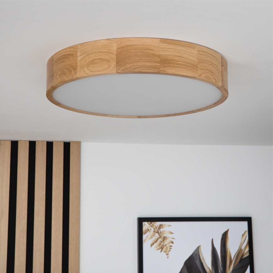 Brilagi - Plafonnier LED CARVALHO 3xE27/60W/230V chêne d. 47,5 cm