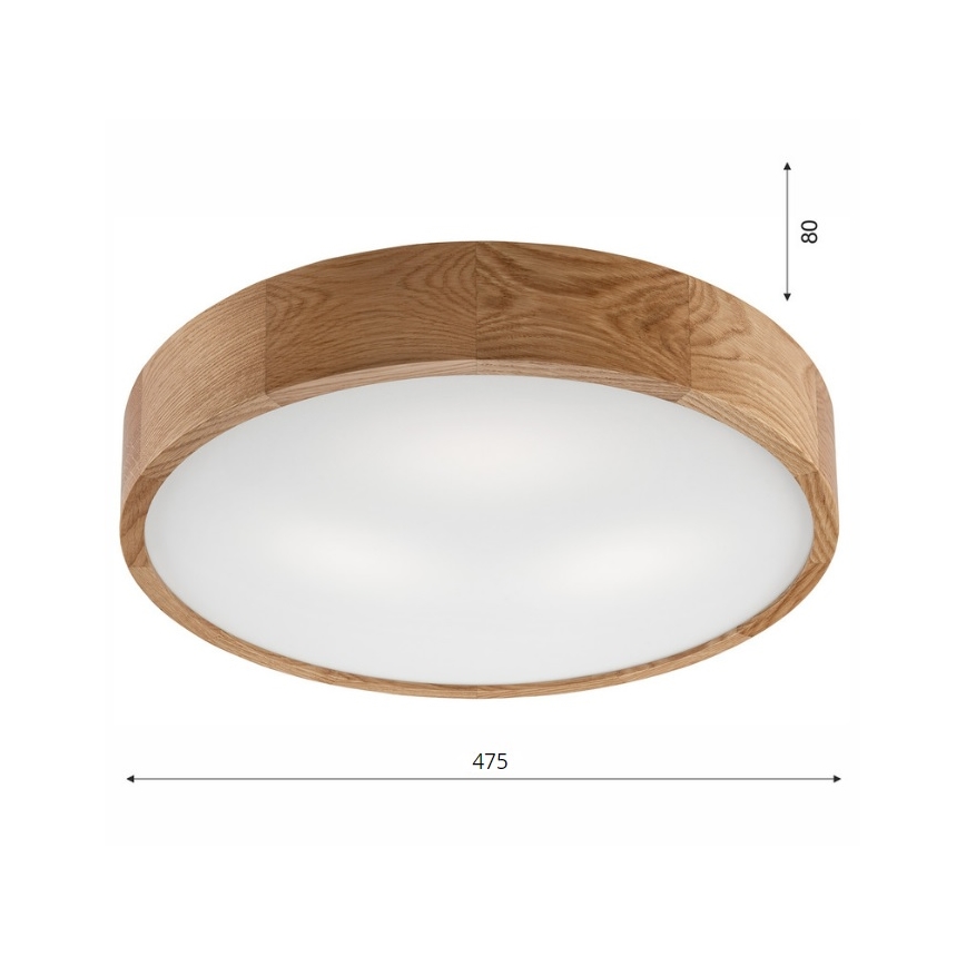 Brilagi - Plafonnier LED CARVALHO 3xE27/60W/230V chêne d. 47,5 cm
