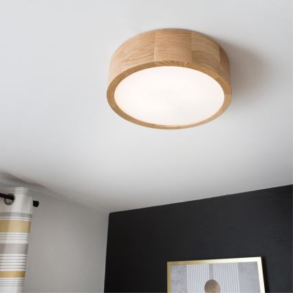 Brilagi - Plafonnier LED CARVALHO LED/20W/230V chêne Ø 27,5 cm