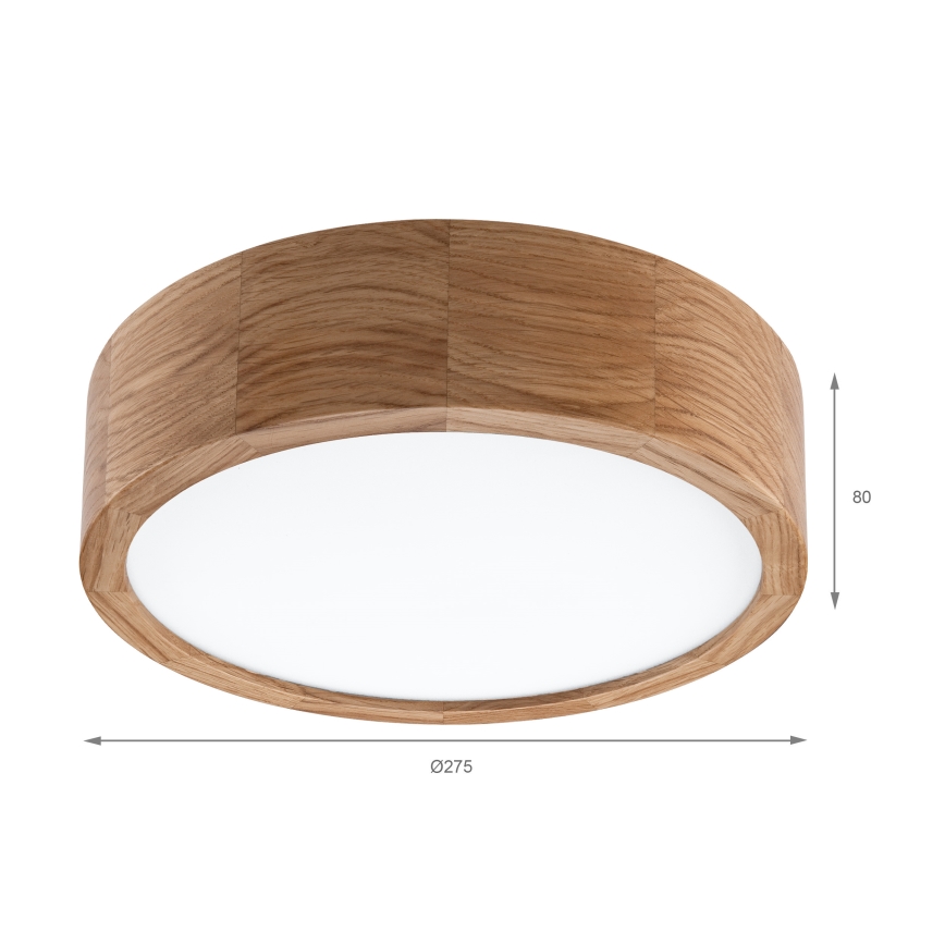 Brilagi - Plafonnier LED CARVALHO LED/20W/230V chêne Ø 27,5 cm