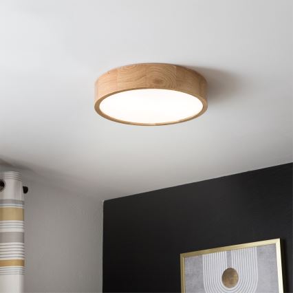 Brilagi - Plafonnier LED CARVALHO LED/36W/230V chêne Ø 37,5 cm