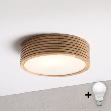 Brilagi - Plafonnier LED CARVALHO MODERN 1xE27/60W/230V Ø 27,5 cm chêne