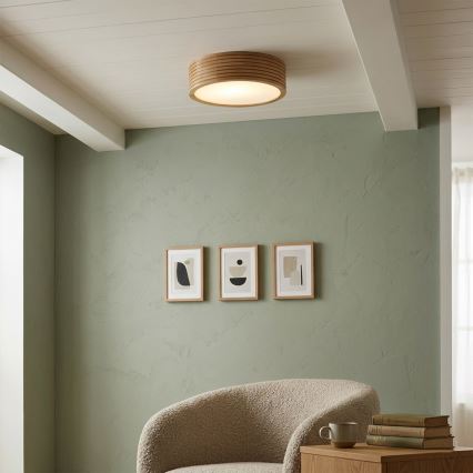 Brilagi - Plafonnier LED CARVALHO MODERN 1xE27/60W/230V Ø 27,5 cm chêne